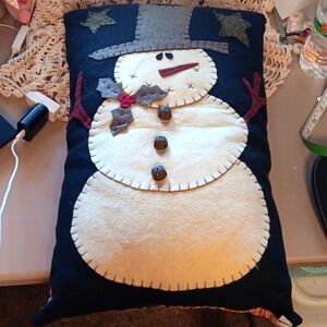 Handmade Snowman Pillow